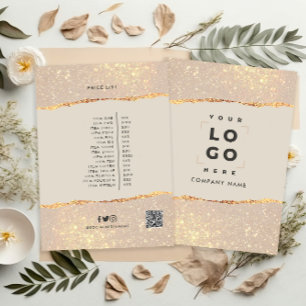 Rose gold pink elegant modern girly price QR code Invitation