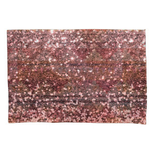 Rose Gold Pink Faux Glitter All Over Print Pillowcase