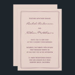 Rose Gold Pink / Fig Ink Wedding Invitations<br><div class="desc">Click CUSTOMIZE button to create your own unique wedding invitations in any colors you choose. CHANGE the background color to any color! We show beautiful rose gold pink. CHANGE the font color - we show fig. Two rectangle border - DELETE them or CHANGE the color of the rectangles accent! CHANGE...</div>