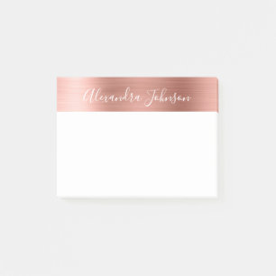 Rose Gold - Pink Foil Professional Business Post-it Notes