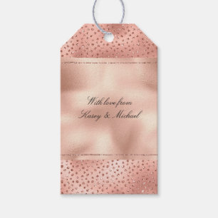 Rose Gold Pink Glam Glitter Dots       Gift Tags