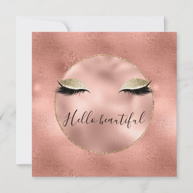 Rose Gold Pink Glam Glitzy Black Eyelashes (Front)