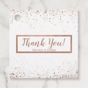 Rose Gold Pink Glam Modern Chic Wedding Favour Tags