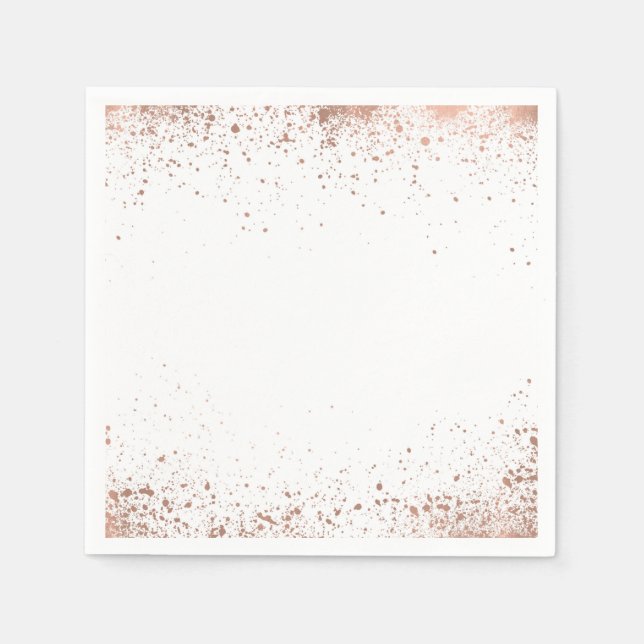 Rose Gold Pink Glam Modern Chic Wedding Napkin (Front)