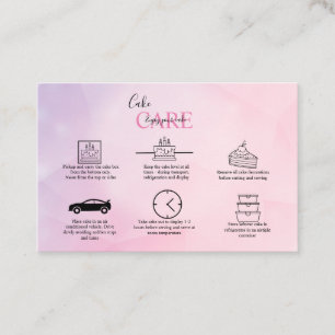 Rose Gold Pink Glitter Cake Care Business Card