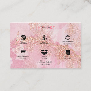 Rose Gold Pink Glitter  Jewellery Care  Business Card