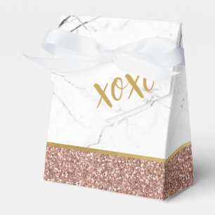 Rose Gold Pink Glitter Modern Birthday Sweet 16 Favour Box