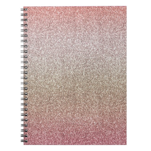 Rose Gold Pink Glitter Notebook (Front)