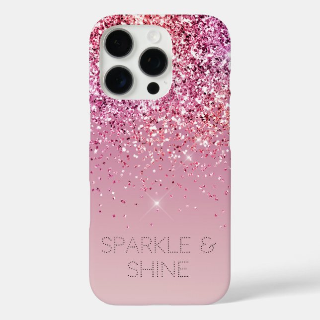 Rose Gold Pink Gold Glitter Sparkle Case-Mate iPhone Case (Back)