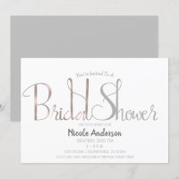 Rose Gold Pink & Grey Script Modern Bridal Shower