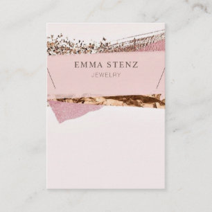 Rose Gold & Pink Label  • Necklace Jewelry Display Business Card