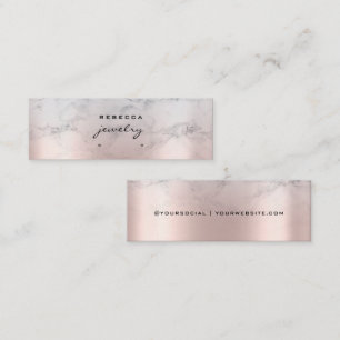 Rose Gold Pink Marble Script Earring display card