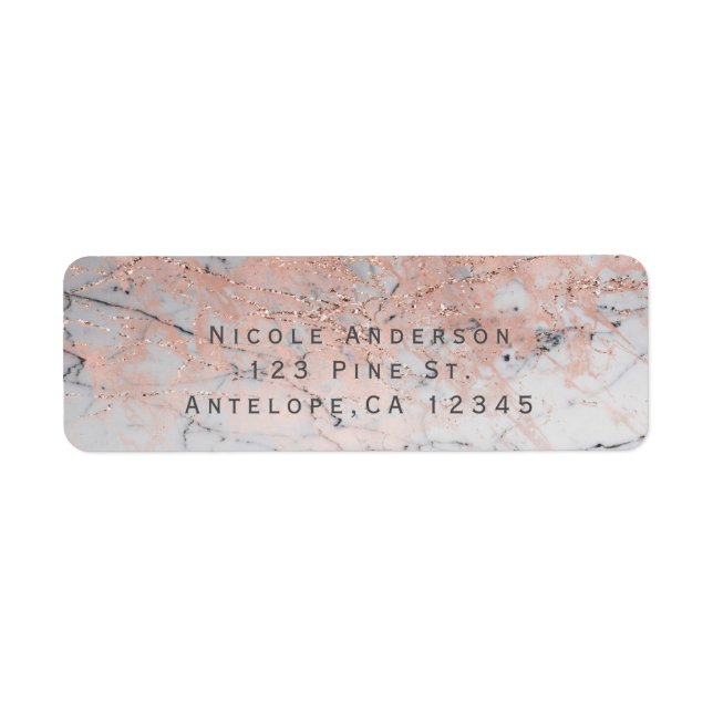 Rose Gold Pink Modern Marble Glam Chic Invitation (Front)
