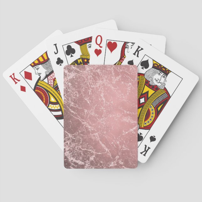 Rose Gold Pink Modern Trendy Glam Marble Chic Playing Cards (Back)