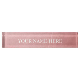 Rose Gold Pink Modern Trendy Minimal Chic Nameplate