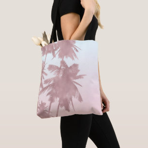 Rose Gold Pink Palms Beach Ombre Palm Trees Tote Bag