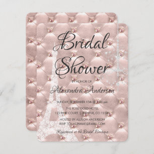 Rose Gold Pink Paris Bridal Shower Invitation
