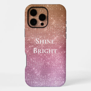 Rose Gold Pink Purple Sparkle iPhone 16 Pro Max Case