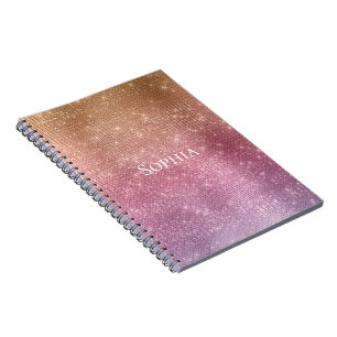 Rose Gold Pink Purple Sparkle Notebook