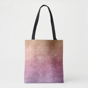 Rose Gold Pink Purple Sparkle Tote Bag