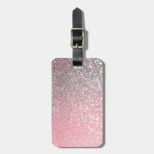 Rose Gold Pink Sparkle Luxury Trendy Glitter Luggage Tag