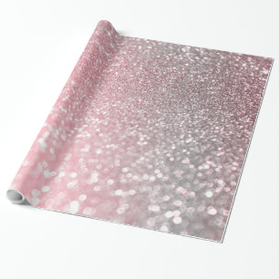 Rose Gold Pink Sparkle Luxury Trendy Glitter Wrapping Paper