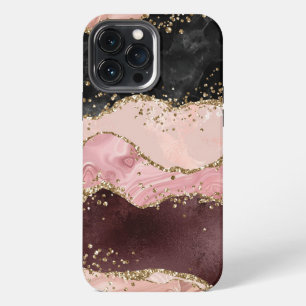 Rose Gold Pink Strata Glitter Glam iPhone 13 Pro Max Case