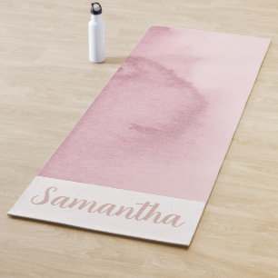 Rose Gold Pink Tie Dye Custom Name Yoga Mat