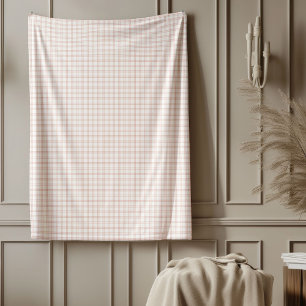 Rose Gold Plaid Blanket for Glamorous Interiors