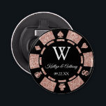 Rose Gold Poker Chip Casino Wedding Party Favour Bottle Opener<br><div class="desc">Celebrate in style with this trendy poker chip bottle opener. The design is easy to personalise with your own wording and your family and friends will be thrilled when they receive this fabulous party favour.</div>