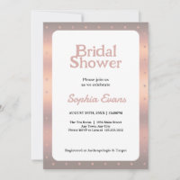 Rose Gold Polka Dots Border Bridal Shower