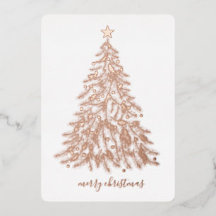 Rose Gold Pressed Wreath Merry Christmas Foil Holi