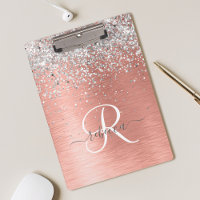 Rose Gold Pretty Girly Silver Glitter Sparkly