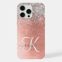 Rose Gold Pretty Girly Silver Glitter Sparkly