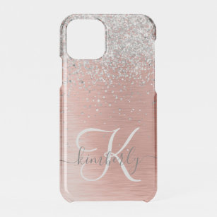 Rose Gold Pretty Girly Silver Glitter Sparkly iPhone 11 Pro Case