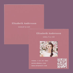 Rose gold profile photo qr code Facebook Square Business Card