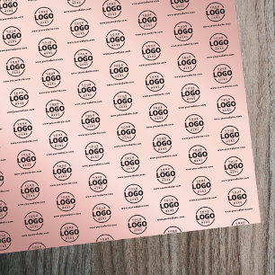 Rose Gold Promotional Business Logo Wrapping Paper Sheet