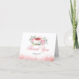 Rose Gold Pumpkin Fall Baby Shower Thank You