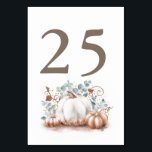 Rose Gold Pumpkin Fall Wedding Table Number Cards<br><div class="desc">Fall Pumpkins Table Number Cards</div>