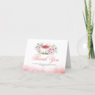 Rose Gold Pumpkin Fall Wedding Thank You Card