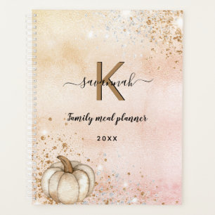 Rose gold pumpkin family meal planner