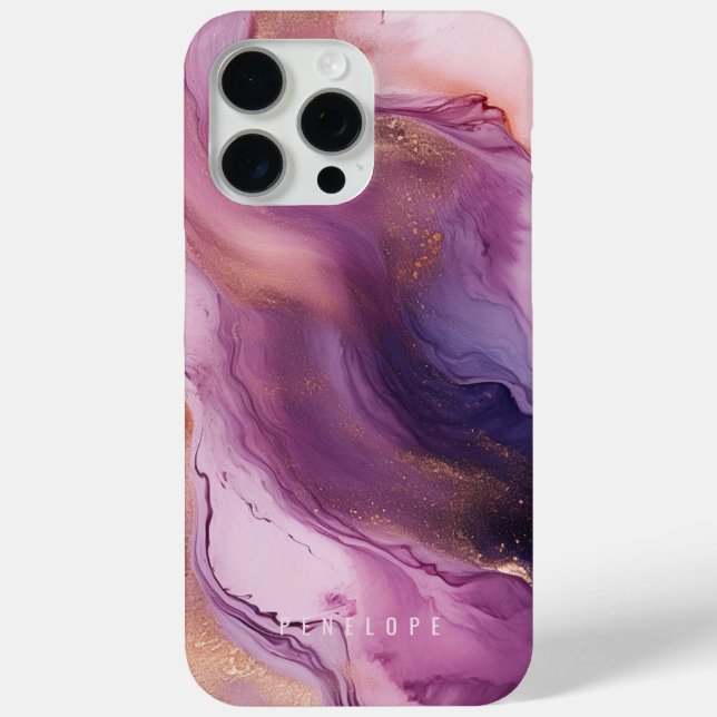 Rose gold purple marble girly  IPhone case  (Back)