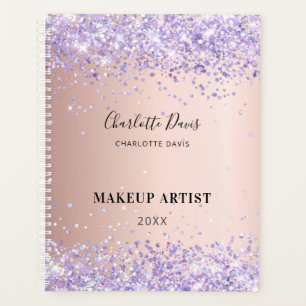 Rose gold purple name signature 2026 planner