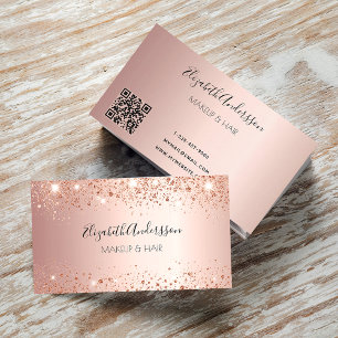Rose gold QR code Business Card