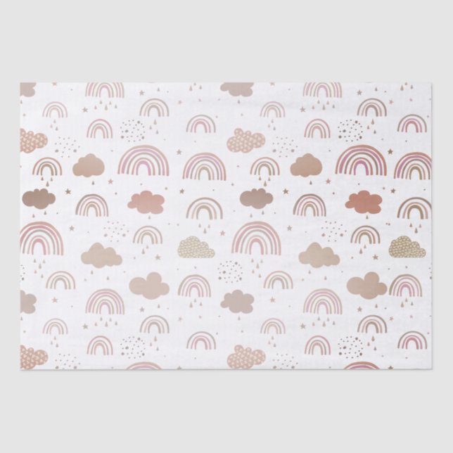 Rose Gold Rainbow Pattern Tissue Paper (Front)