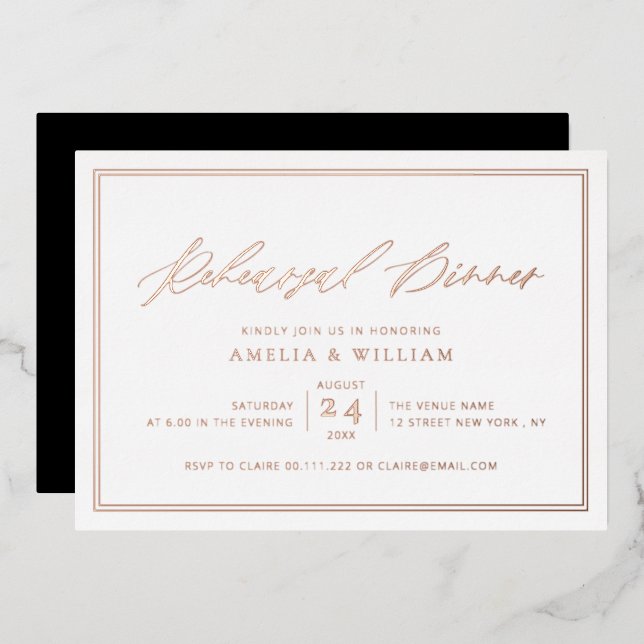 rose gold rehearsal dinner  (Front/Back)