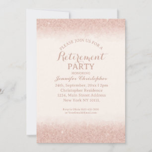 Rose Gold Retirement Party  Invitation