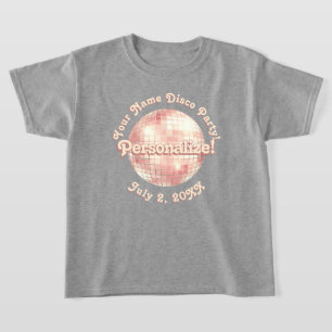 Rose Gold Retro Disco Ball PERSONALIZED T-Shirt