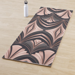 Rose Gold Romance Neo Art Deco Fan Design Yoga Mat