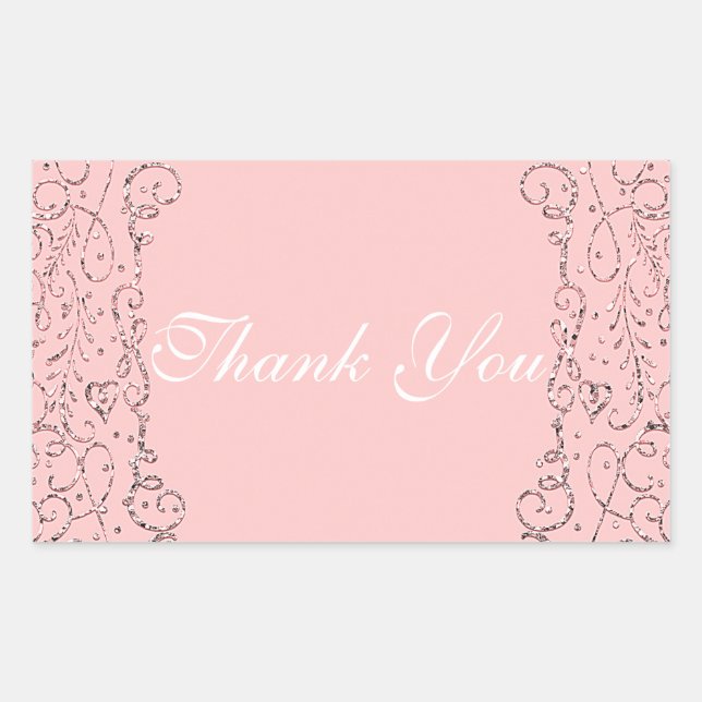 Rose Gold Royal Castle Fairy Tale Princess Favour Rectangular Sticker (Front)